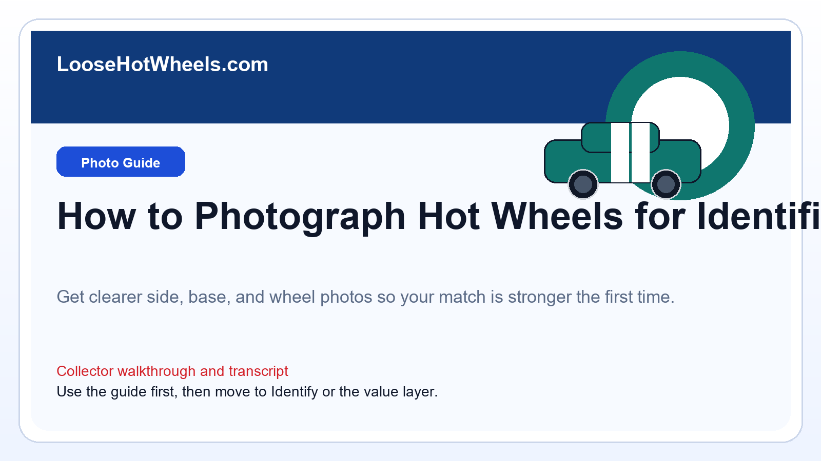 How to Photograph Hot Wheels for Identification